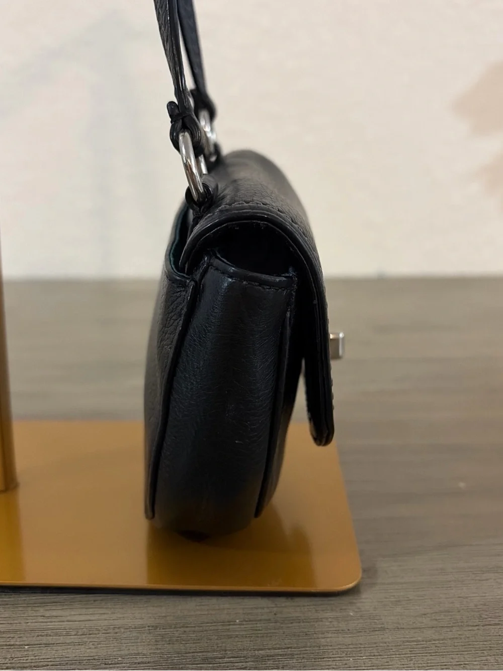 Coach Park Mini Leather Crossbody Bag Black Turn Lock #49872